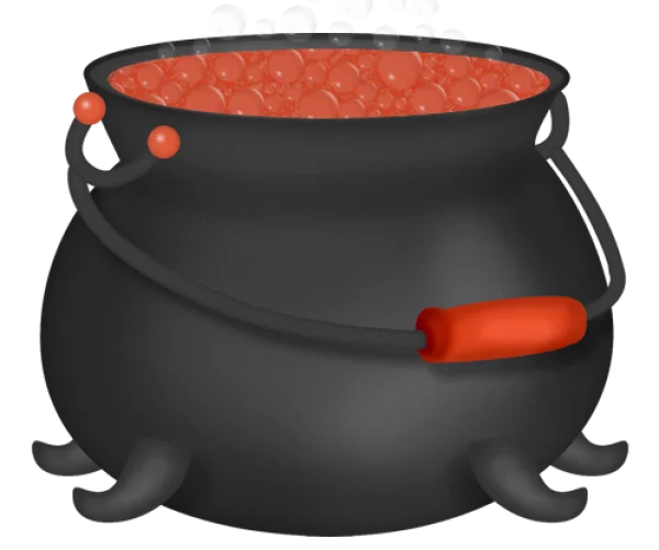 Bubbling Halloween Cauldron PNG Transparent