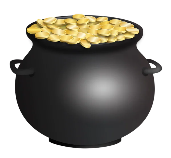Pot of Gold Coins PNG Transparent Background