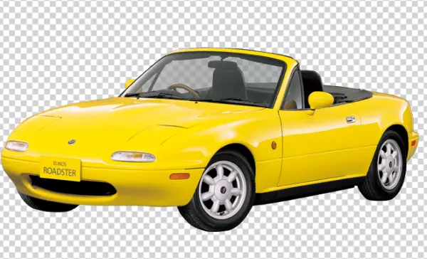 Yellow Eunos Roadster MX-5 NA PNG Transparent Background