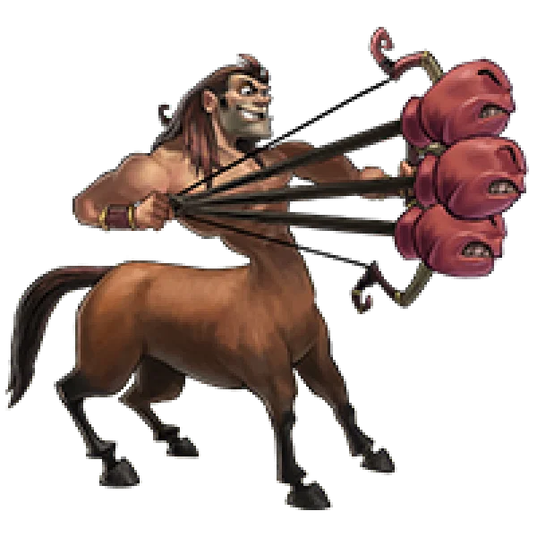 Cartoon Centaur Archer with Angry Arrows PNG