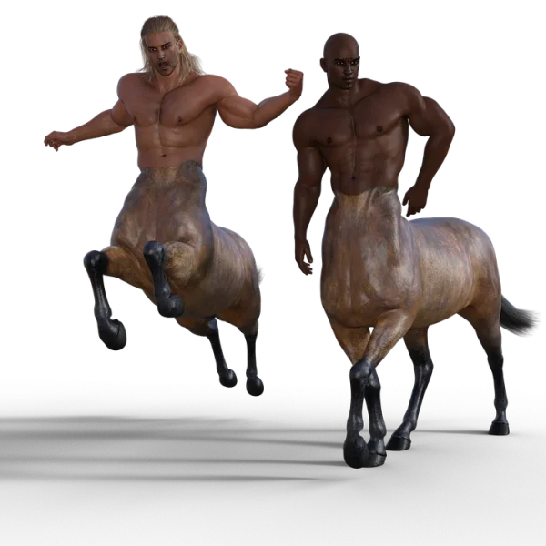 Two Muscular Centaurs PNG Transparent