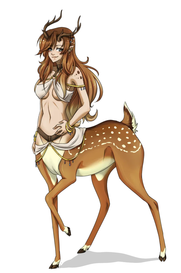 Deer Centaur Girl Character PNG Transparent Background