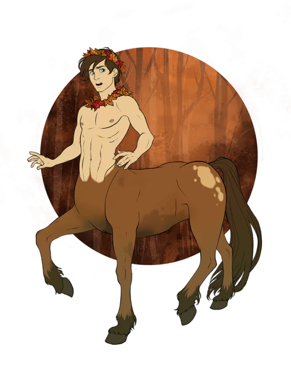Autumn Centaur with Leaf Garland PNG Transparent