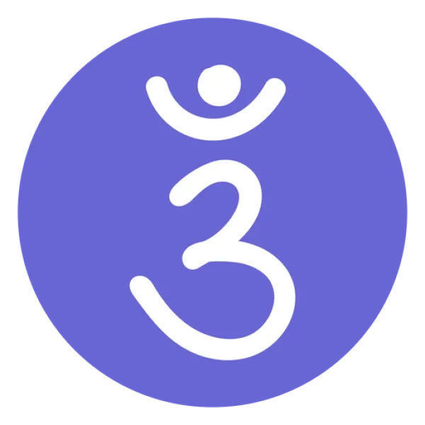 Om Symbol Icon on Purple Circle PNG