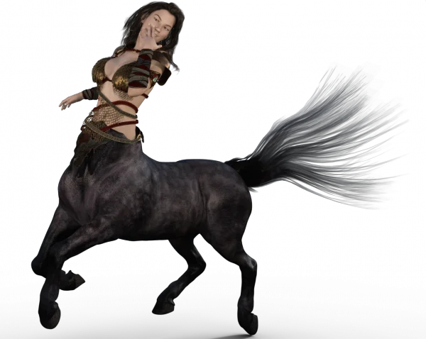 Dark Centaur Warrior Woman PNG Transparent
