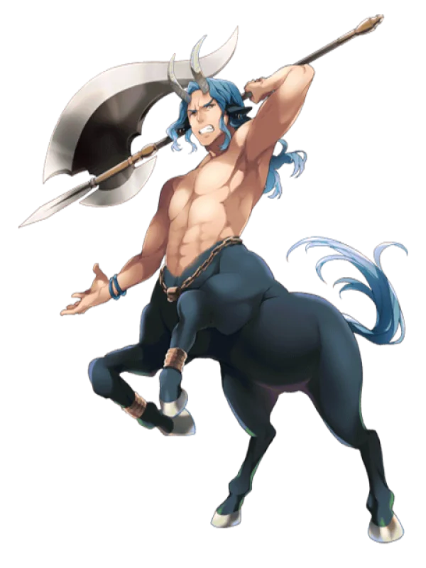 Muscular Centaur Warrior with Axe PNG Transparent