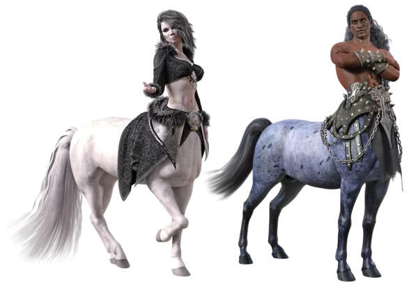 Male and Female Centaurs PNG Transparent Background