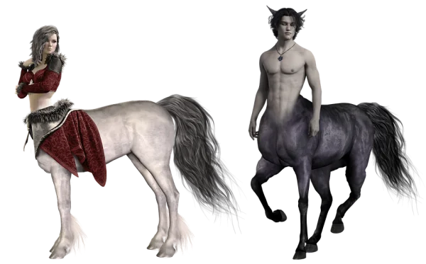 Male and Female Centaurs PNG Transparent Background