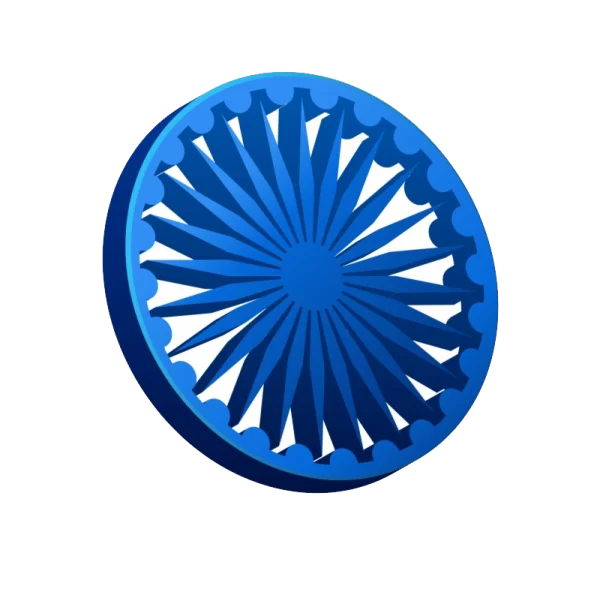 Blue Ashoka Chakra 3D PNG Transparent