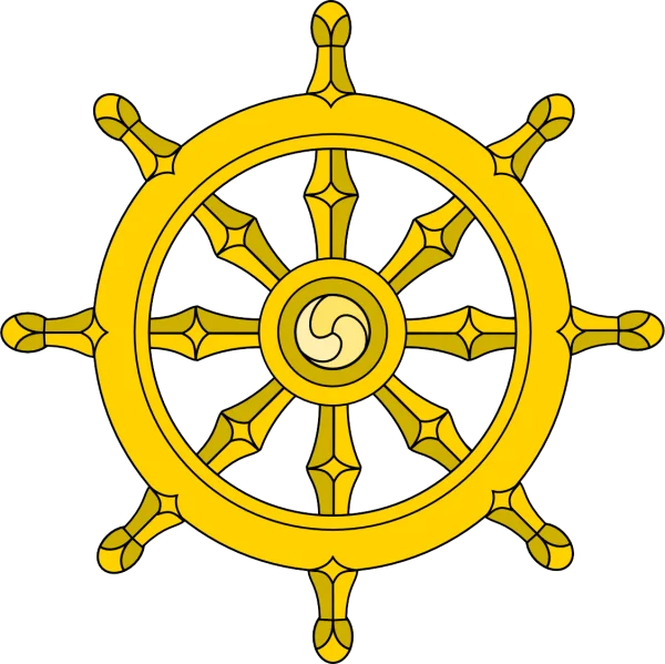 Golden Dharma Wheel Transparent PNG