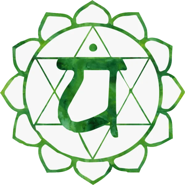 Heart Chakra Anahata Symbol Green Watercolor PNG
