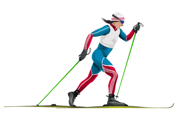 Cross Country Skier Illustration PNG