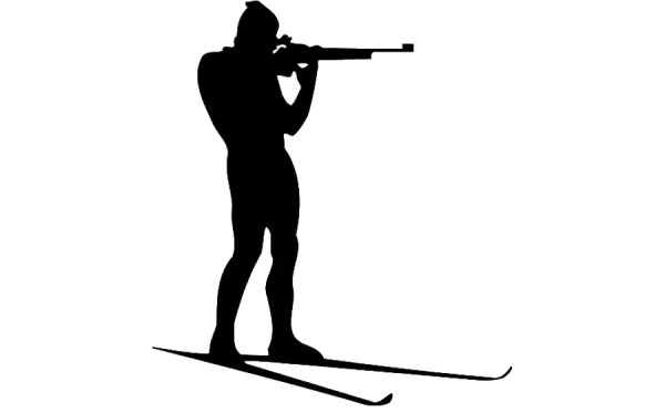 Biathlete Silhouette PNG Transparent