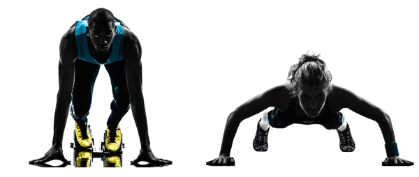 Dynamic Athletes Training Silhouettes PNG