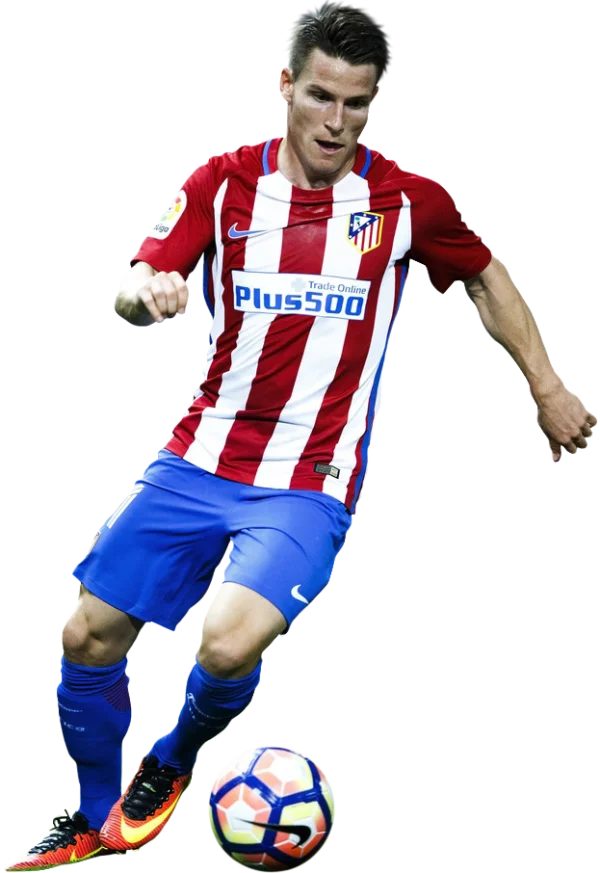 Footballer Atlético Madrid Dribbling Ball PNG Transparent