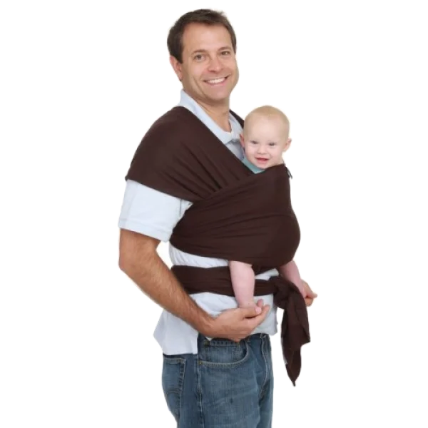 Man with Baby in Wrap Carrier PNG Transparent