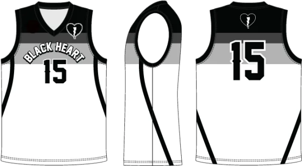 Black Heart Basketball Jersey Design PNG