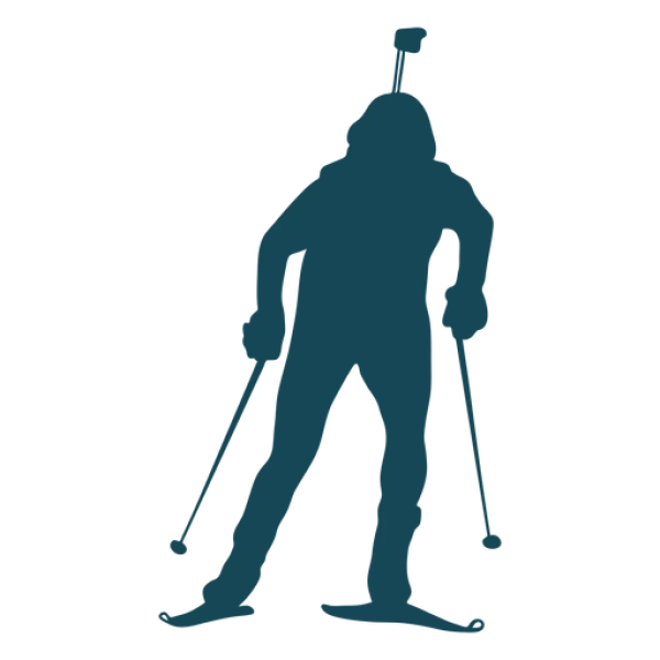 Biathlon Skier Silhouette PNG Transparent Background