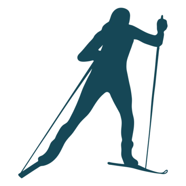 Cross-Country Skier Silhouette Transparent Background