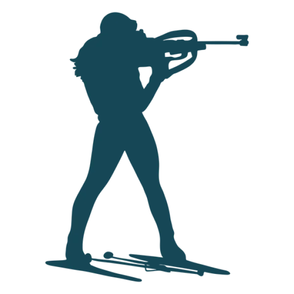 Biathlon Athlete Silhouette PNG Transparent