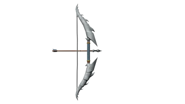 Stone Fantasy Bow and Arrow PNG Transparent