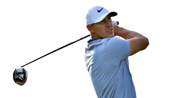 Professional Golfer Swinging Club PNG