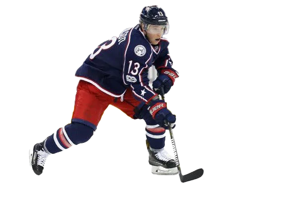 Ice Hockey Player in Action PNG Transparent Background