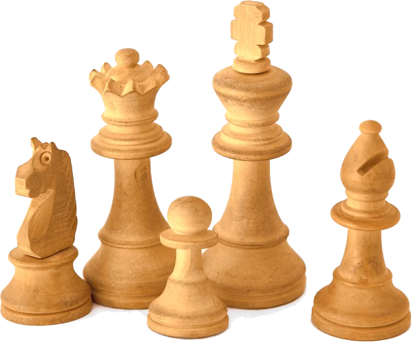 Natural Wood Chess Pieces PNG Transparent Background