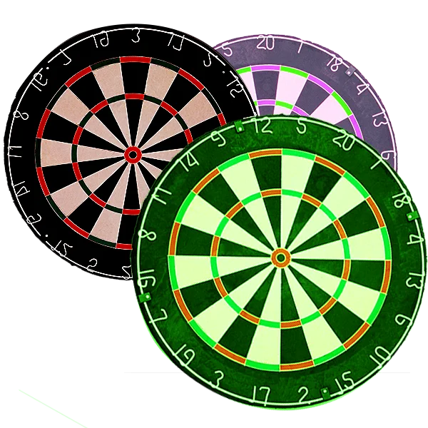 Three Colorful Dartboards PNG Transparent Background