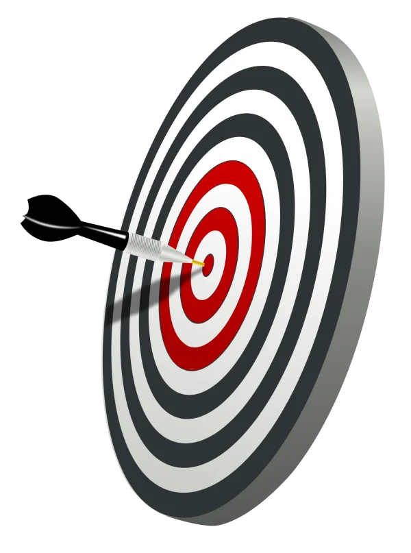 Dartboard with Bullseye Hit PNG Transparent