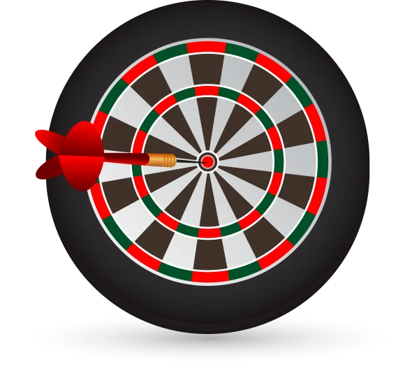 Dartboard with Dart in Bullseye PNG Transparent Background