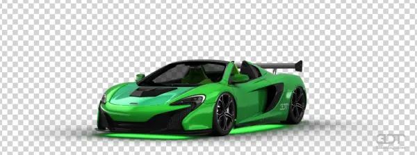 Vibrant Green Sports Car PNG Transparent Background