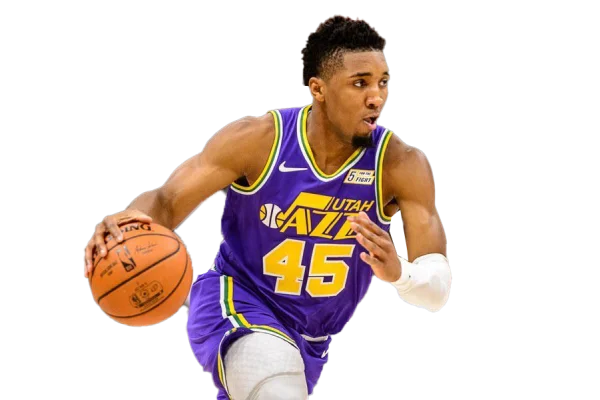 Donovan Mitchell Utah Jazz Dribbling Basketball PNG