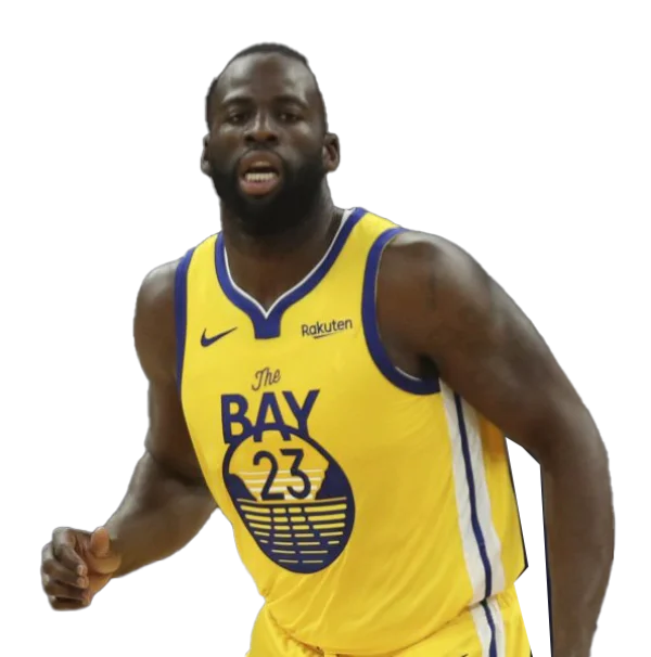 NBA Player Draymond Green in Yellow Warriors Jersey PNG