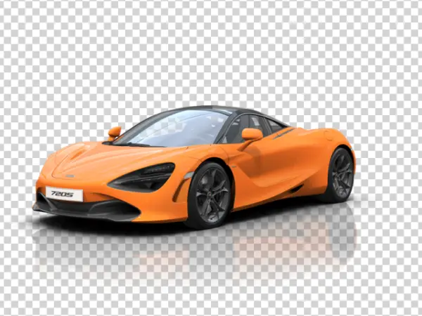 Orange McLaren 720S Supercar PNG with Reflection
