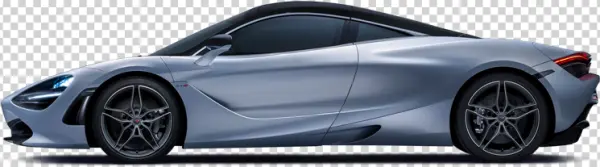 Silver McLaren 720S Supercar PNG Transparent Background