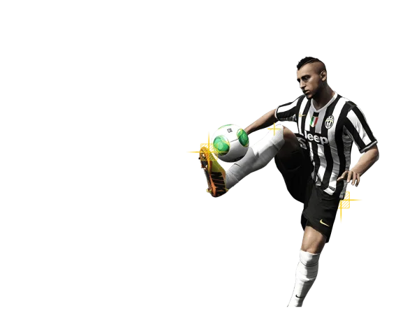 Soccer Player Juggling Ball in Black and White Kit PNG