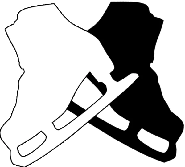 White and Black Ice Skates Silhouette PNG