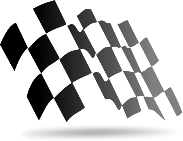 Waving Black and Grey Checkered Flag Graphic PNG