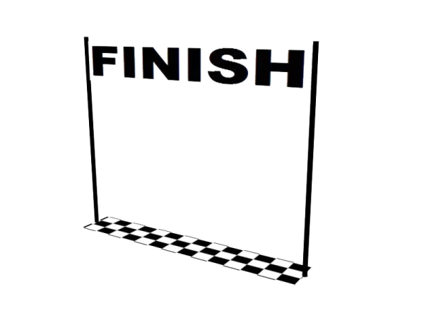 Race Finish Line Banner with Checkered Ground PNG