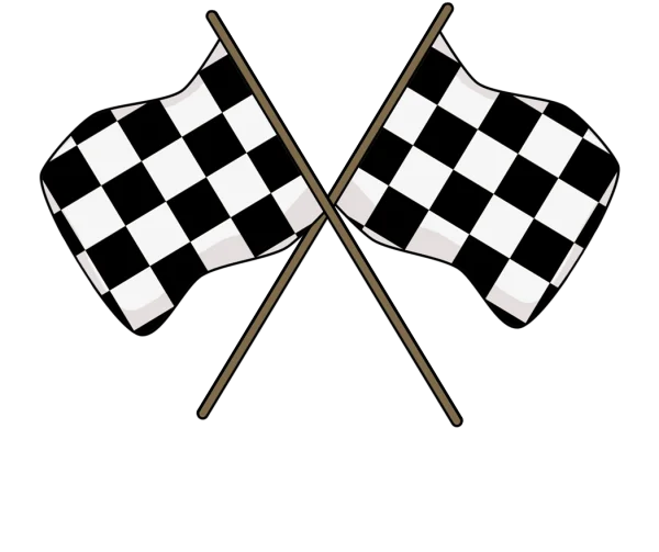 Two Crossed Checkered Racing Flags PNG