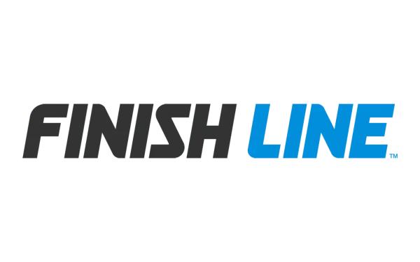 Finish Line Gray and Blue Text Logo PNG