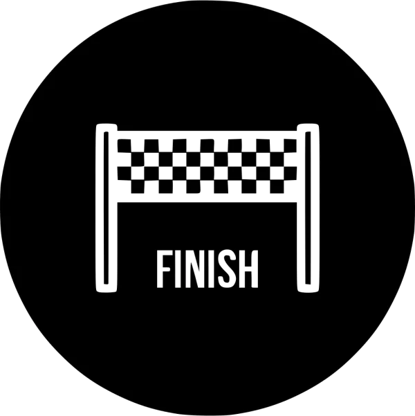 Black Circle Finish Line Icon PNG