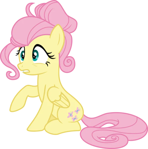 Fluttershy My Little Pony Worried Expression PNG