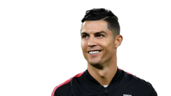 Cristiano Ronaldo Smiling in Juventus Kit PNG