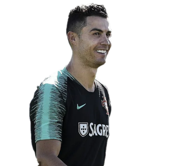Cristiano Ronaldo Smiling in Portugal Training Shirt PNG