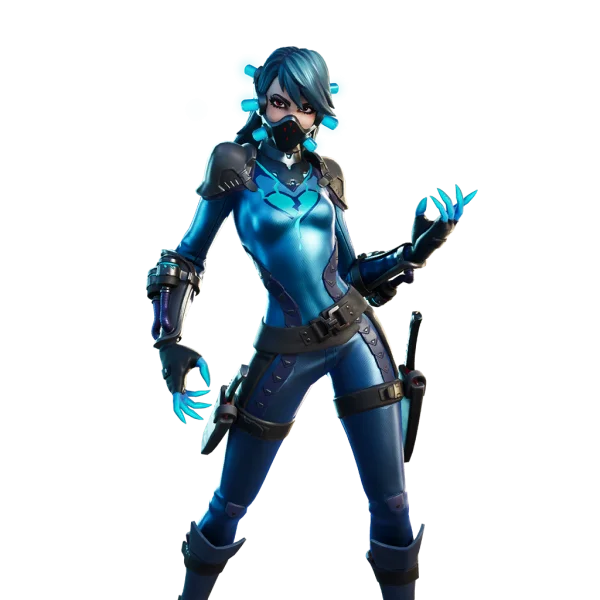 Fortnite Stygian Blue Cyberpunk Female Character PNG