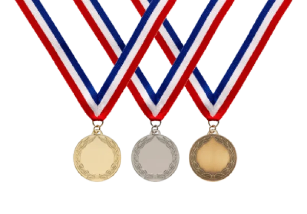 Gold Silver Bronze Medals with Ribbons PNG