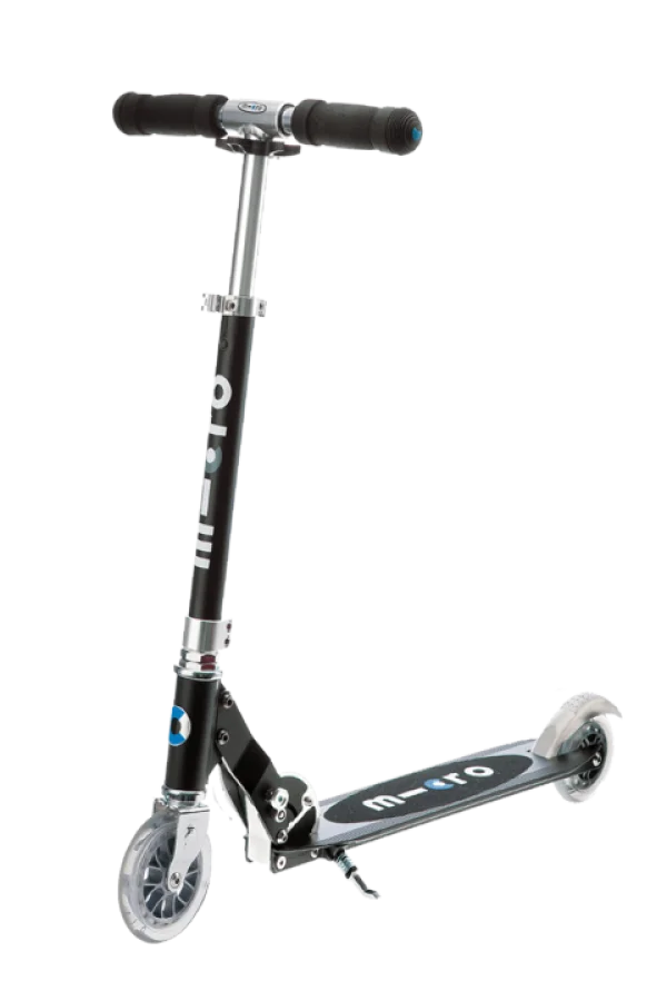Black and Silver Micro Kick Scooter PNG