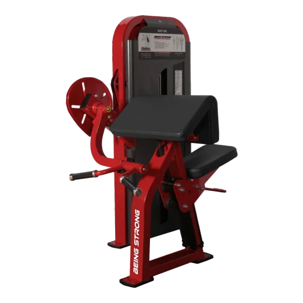 Red Bicep Curl Machine PNG
